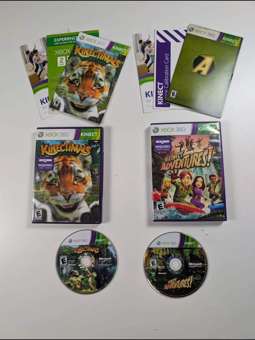 Xbox 360 Kinect Game Lot Kinectimals Kinect Adventures CIB Complete